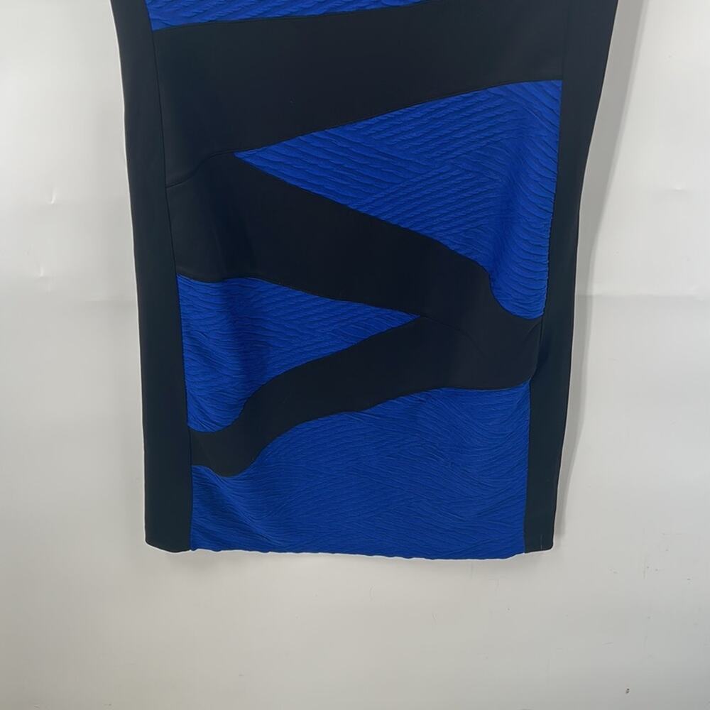 Enfocus Women's Sleeveless Blue & Black Color Block Dress Size 12 - Picture 3 of 13